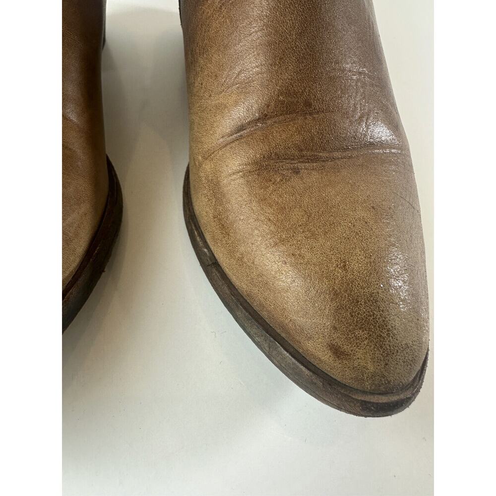 Frye Ray Ankle Boots Brown Leather Western Shootie Cowboy Booties 7.5 M *Flawed - Picture 13 of 16